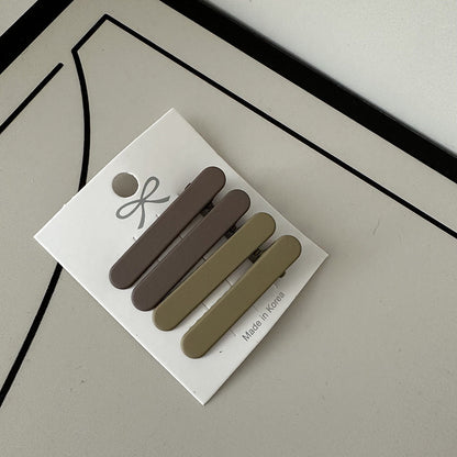 Alloy Hair Clips | Coffee Color Barrettes Set