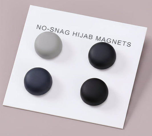 Round no-snag hijab magnetic clasps in multiple colors with strong hold and smooth finish for secure styling.