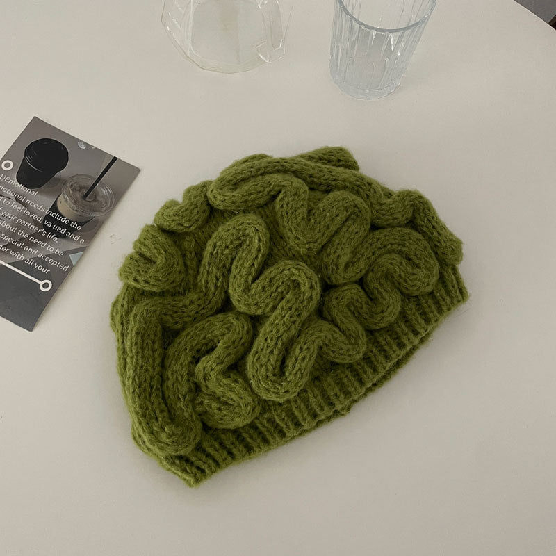 Brain Flower knitted dome hat in imitation cashmere for women
Cozy winter hat in pink, beige, black, or green
Windproof and stylish knitted dome hat for cold days
Soft and warm dome hat for casual winter wear