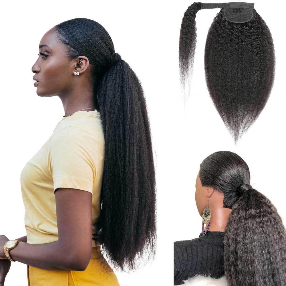 Natural Black Velcro Ponytail