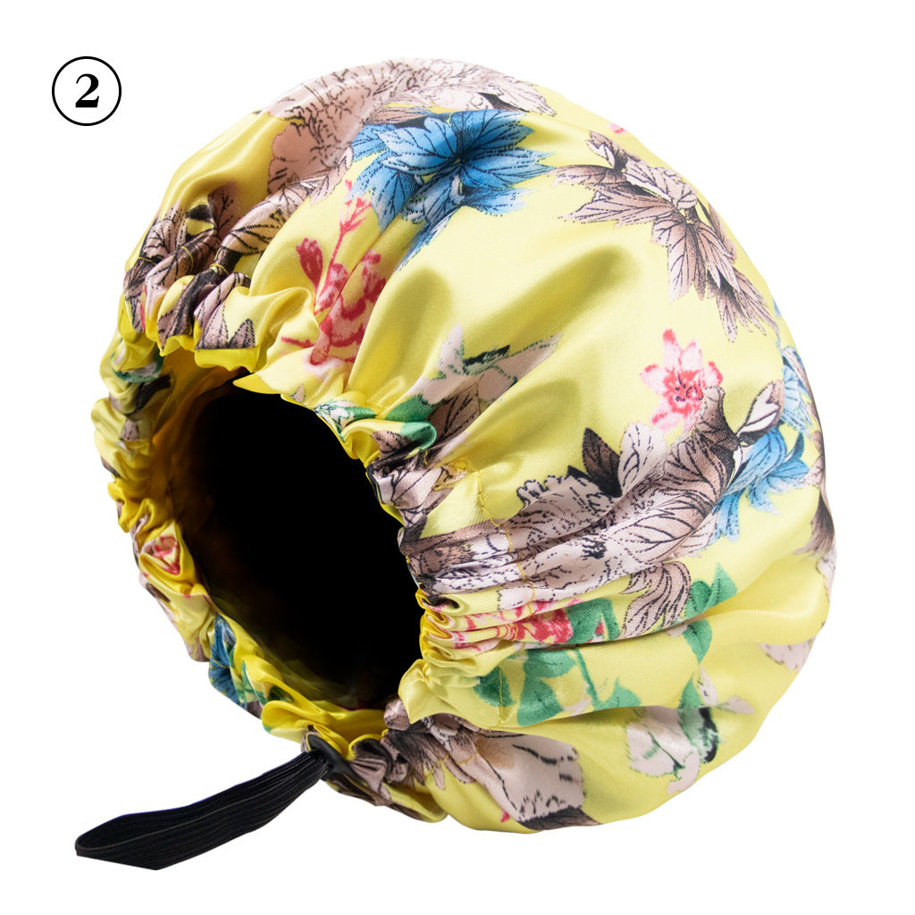 Double-Layer Satin Sleep Bonnet – Adjustable, Frizz-Free Hair Protection
