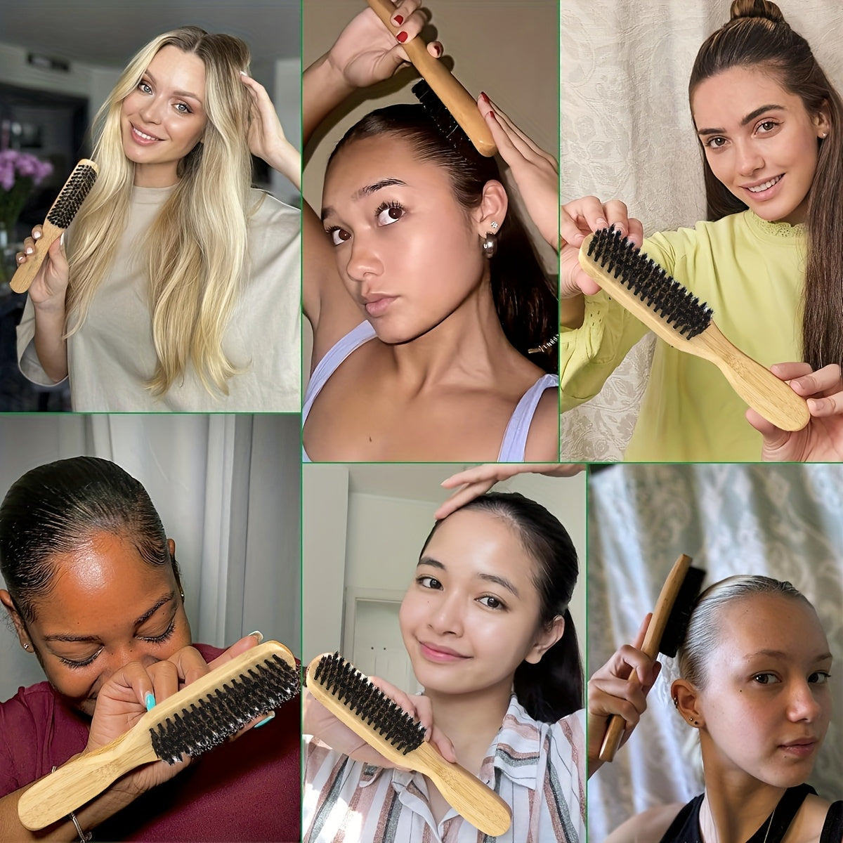 3 Pack Professional Hard Bristle Brush | Suitable for Women & Men | Edge Control Smoothing Brush