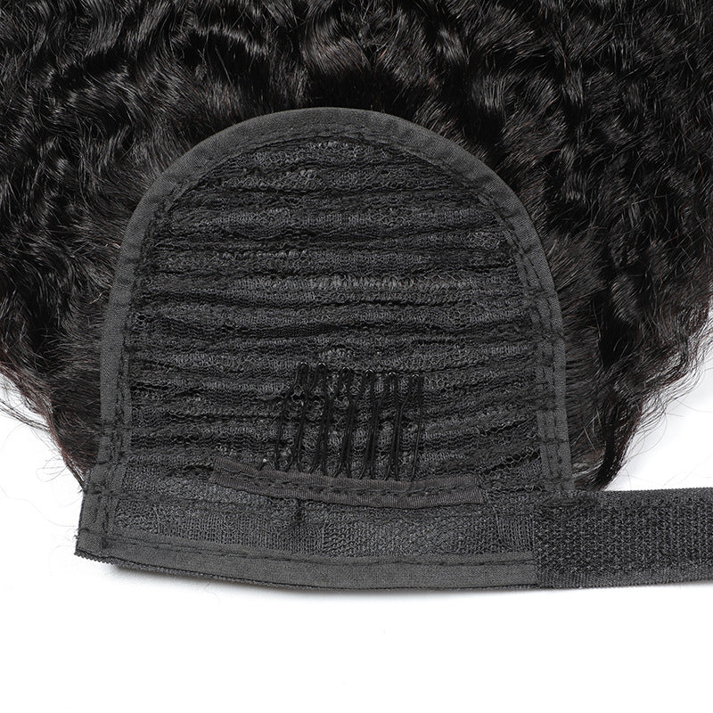 Natural Black Velcro Ponytail