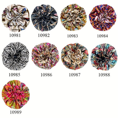 Double Layer Large Print Hair Bonnet