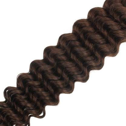 Medium Brown Deep Wave Color 4 Bulk 100% Human Braiding Hair